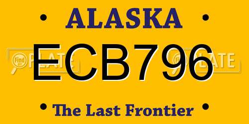 ECB796 Alaska License Plate