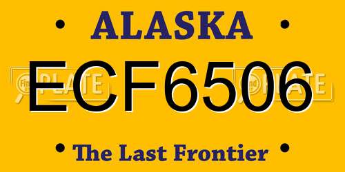 ECF6506 Alaska License Plate