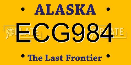 ECG984 Alaska License Plate