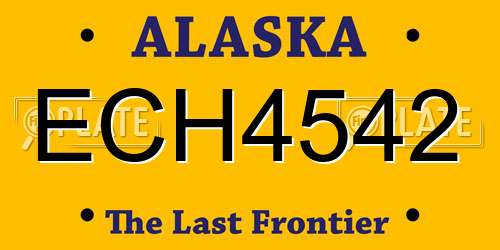 ECH4542 Alaska License Plate