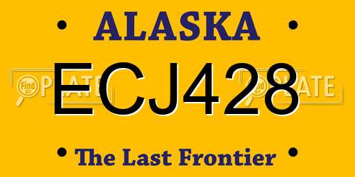ECJ428 Alaska License Plate