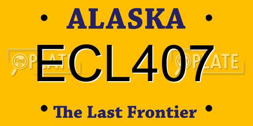 ECL407 Alaska License Plate
