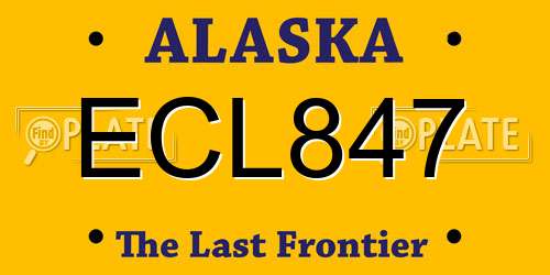ECL847 Alaska License Plate