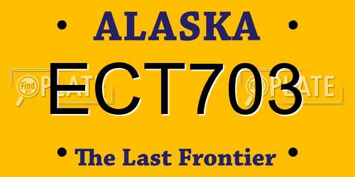 ECT703 Alaska License Plate