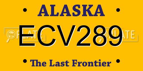 ECV289 Alaska License Plate