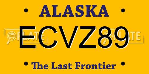ECVZ89 Alaska License Plate