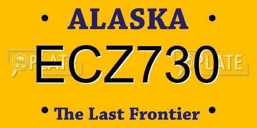 ECZ730 Alaska License Plate