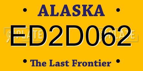 ED2D062 Alaska License Plate