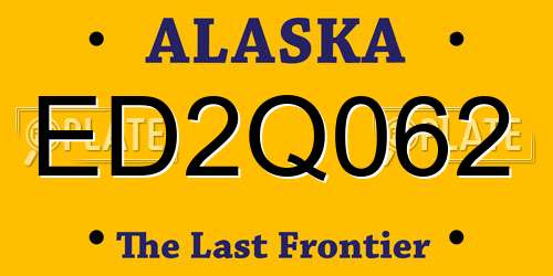 ED2Q062 Alaska License Plate