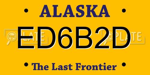 ED6B2D Alaska License Plate
