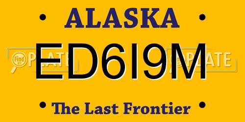 ED6I9M Alaska License Plate