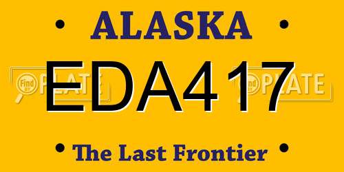 EDA417 Alaska License Plate
