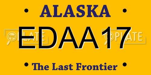 EDAA17 Alaska License Plate