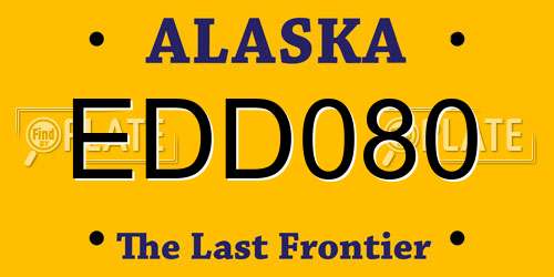 EDD080 Alaska License Plate