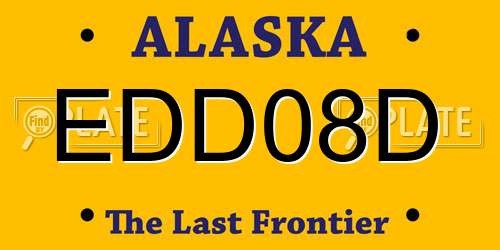 EDD08D Alaska License Plate