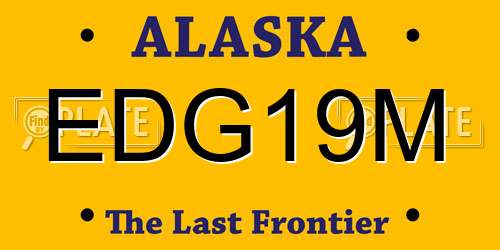 EDG19M Alaska License Plate