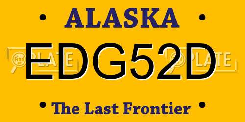 EDG52D Alaska License Plate