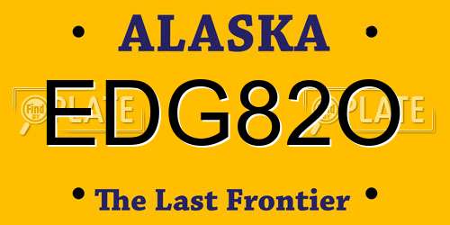 EDG82O Alaska License Plate