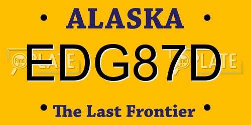 EDG87D Alaska License Plate