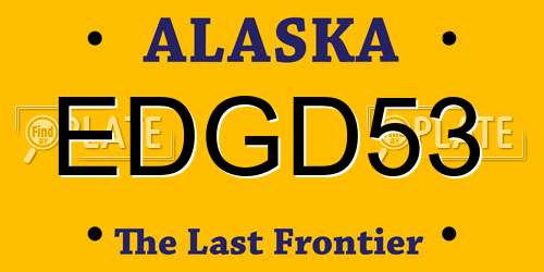 EDGD53 Alaska License Plate