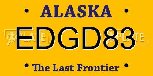 EDGD83 Alaska License Plate