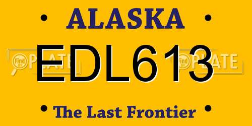 EDL613 Alaska License Plate
