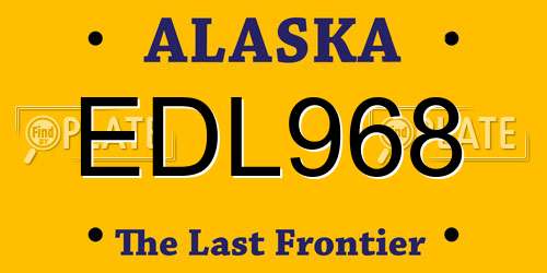 EDL968 Alaska License Plate