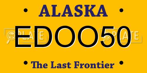 EDOO50 Alaska License Plate