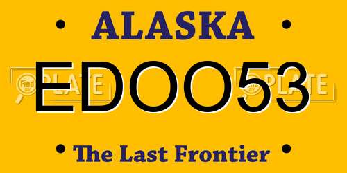 EDOO53 Alaska License Plate
