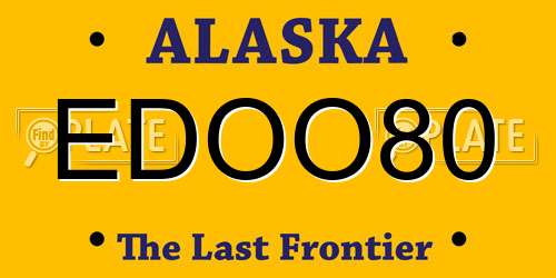 EDOO80 Alaska License Plate