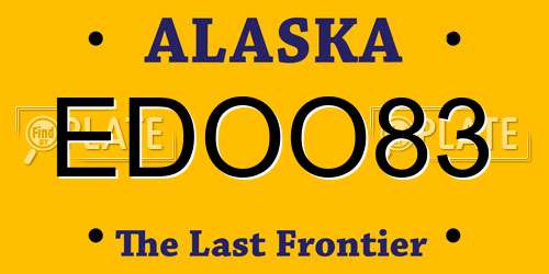 EDOO83 Alaska License Plate
