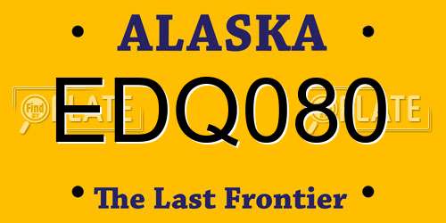 EDQ080 Alaska License Plate