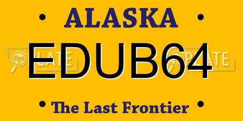 EDUB64 Alaska License Plate