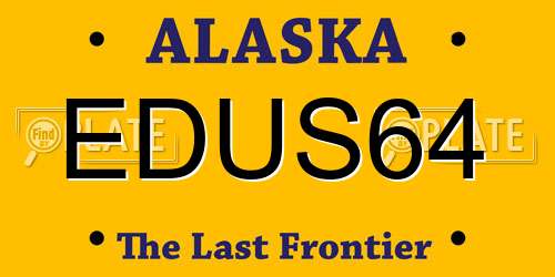 EDUS64 Alaska License Plate