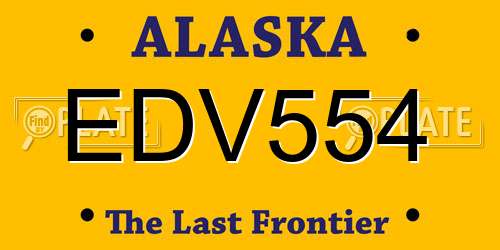 EDV554 Alaska License Plate