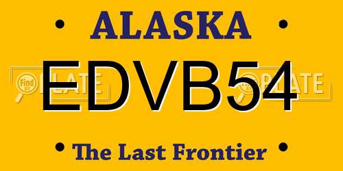 EDVB54 Alaska License Plate