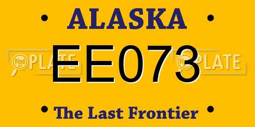 EE073 Alaska License Plate