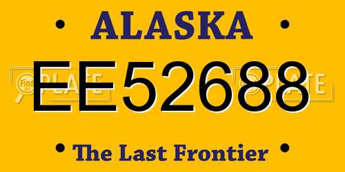 EE52688 Alaska License Plate