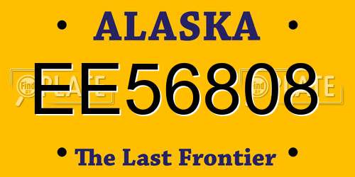 EE56808 Alaska License Plate