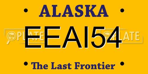 EEAI54 Alaska License Plate