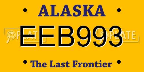 EEB993 Alaska License Plate