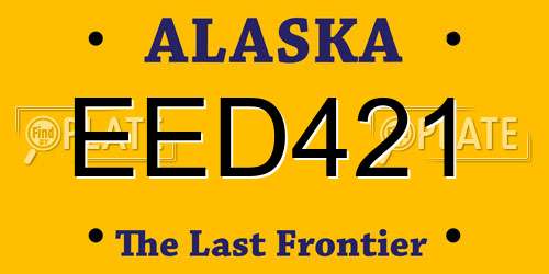 EED421 Alaska License Plate