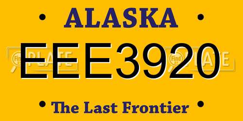 EEE3920 Alaska License Plate
