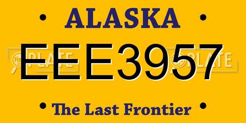 EEE3957 Alaska License Plate