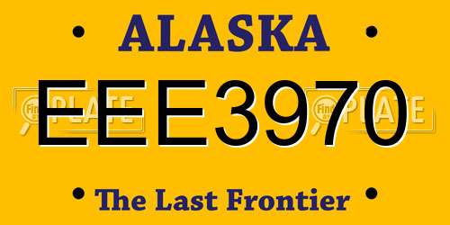 EEE3970 Alaska License Plate