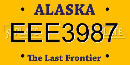 EEE3987 Alaska License Plate