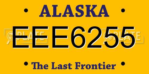 EEE6255 Alaska License Plate