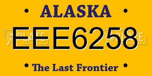 EEE6258 Alaska License Plate