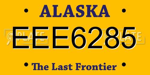 EEE6285 Alaska License Plate