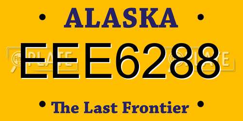 EEE6288 Alaska License Plate